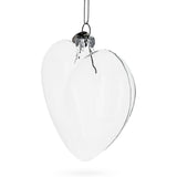 Heart Shape Clear Glass Christmas Ornament 4.1 Inches