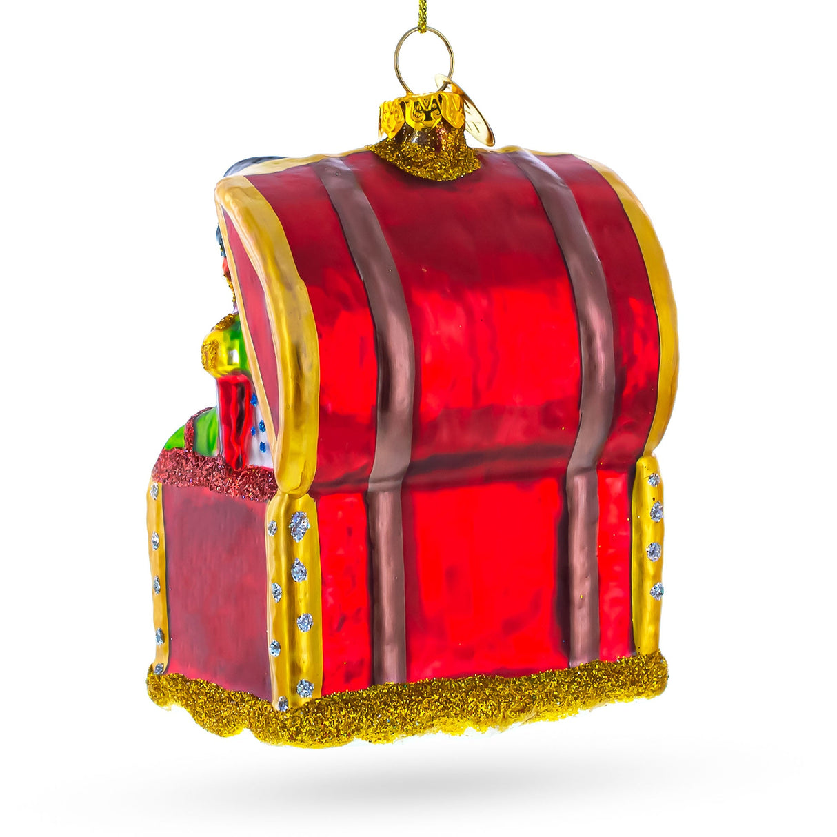 Teddy Bear, Nutcracker, and Gift Chest Glass Christmas Ornament