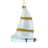 Alligator Windsurfer Glass Christmas Ornament