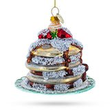 Pancakes with Maple Syrup Glass Christmas Ornament