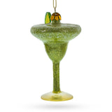 Refreshing Cocktail with Lime Glass Christmas Ornament