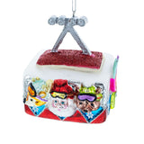 Gondola Ride with Santa, Fox, and Bear Glass Christmas Ornament