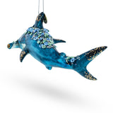 Hammerhead Shark Glass Christmas Ornament