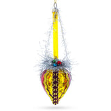 Vintage-Style Tinsel and Bells Drop Glass Christmas Ornament
