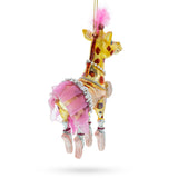 Twirling Giraffe Ballerina Glass Christmas Ornament