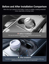 Center Console Cup Holder with Storage for Model 3/Y | Food-Grade Silicone | 2-Slot
