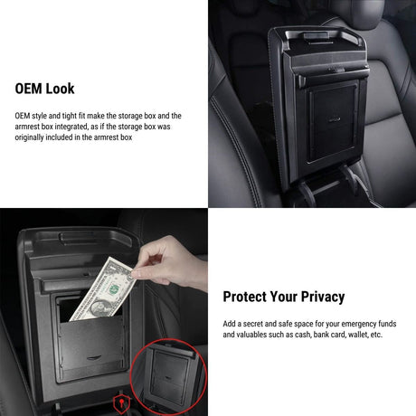 Hidden Center Console Organizer For Tesla Model 3 / Y