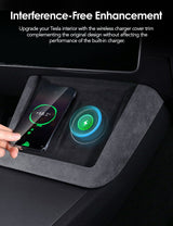 Center Console Wireless Charger Cover Trim for Model 3 Highland & Model Y Juniper