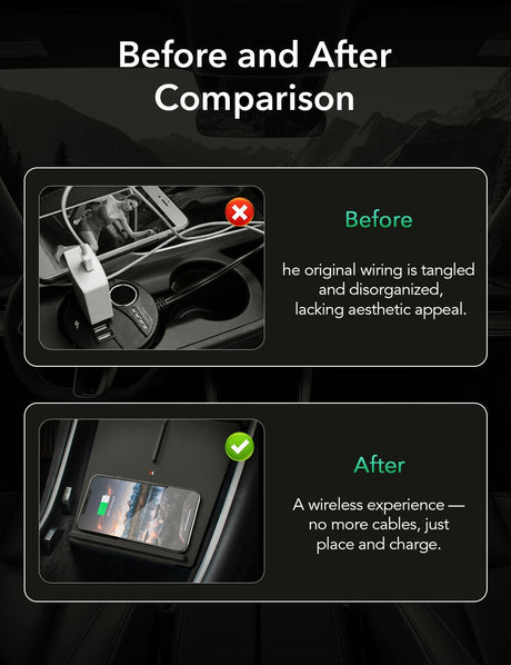 Center Console Wireless Charger for Tesla Model 3