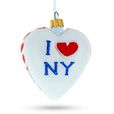 I Love New York Heart Glass Christmas Ornament