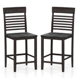 Juego de 2 sillas de comedor con reposapiés y estructura de madera maciza