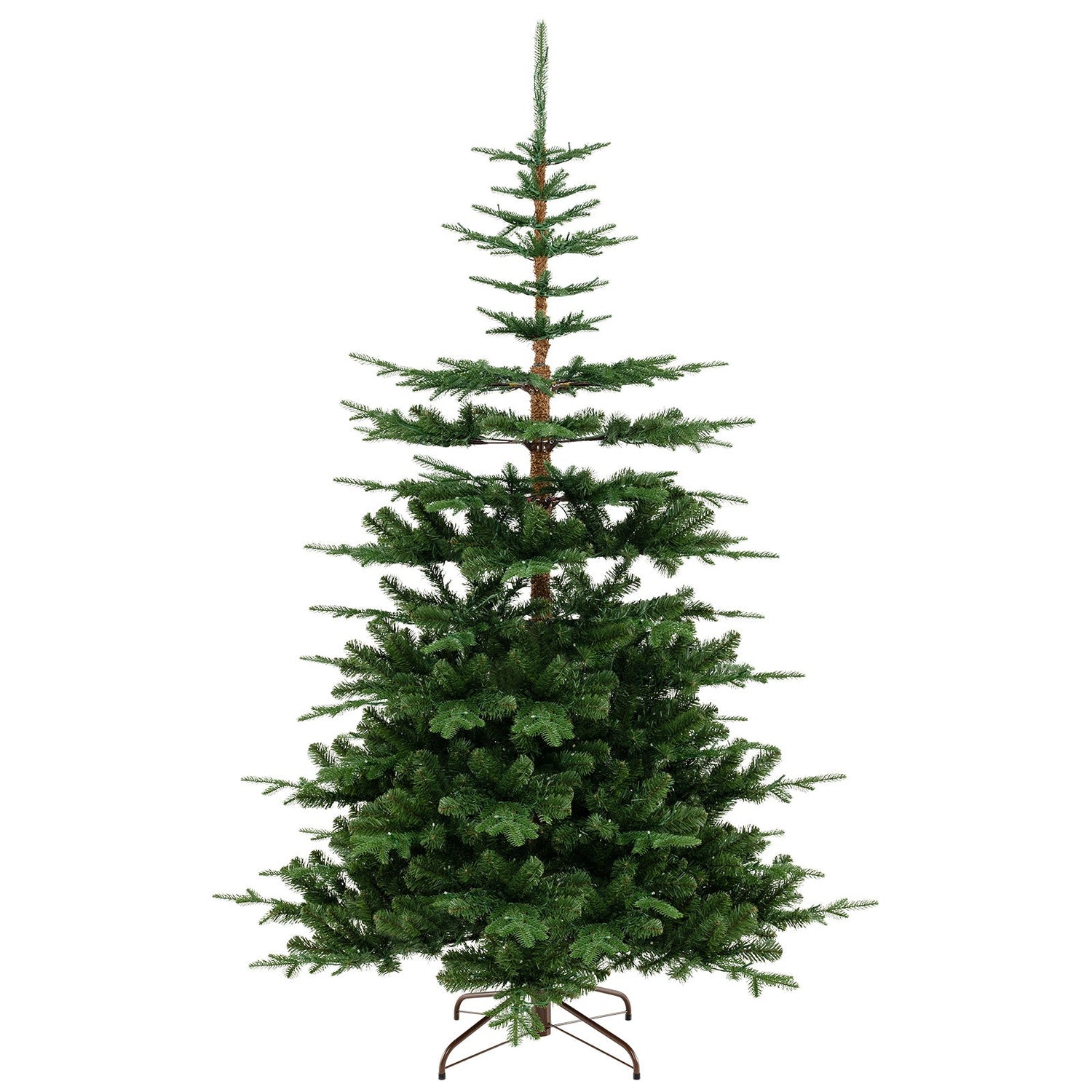 Árbol de Navidad artificial de 7 pies con bisagras, preiluminado y con 1303 puntas de ramas