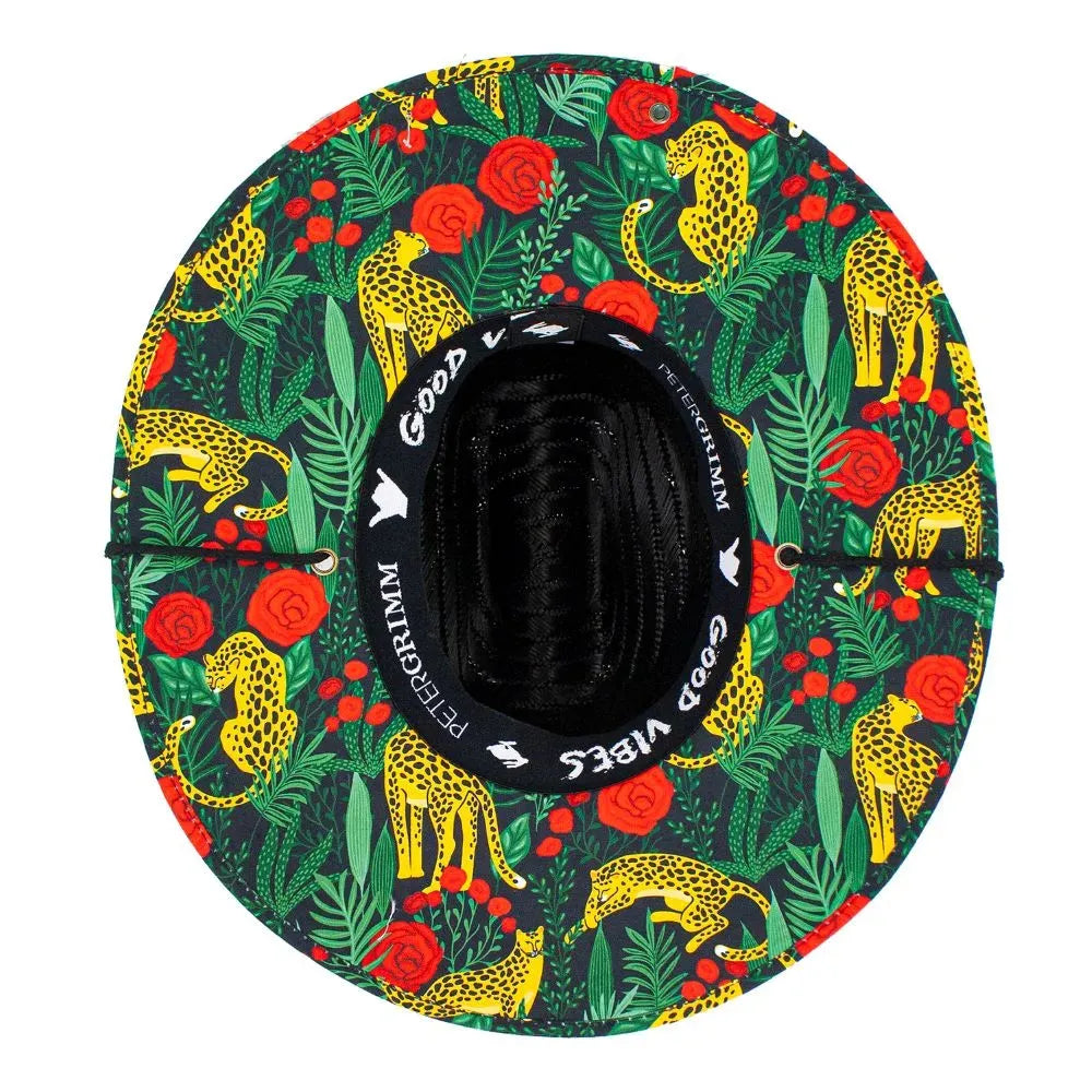 Peter Grimm Cheetah Love - Sombrero de salvavidas de paja de centeno