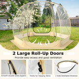 11 x 11 Feet Clear Dome Pop up Bubble Tent with Carrying Bag for 6-10 People-Beige