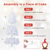8 ft White Artificial PVC Christmas Tree with Stand