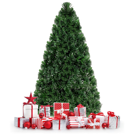 Árbol de Navidad artificial de PVC con fibra óptica de 0.9 m / 1.2 m / 1.5 m / 1.8 m