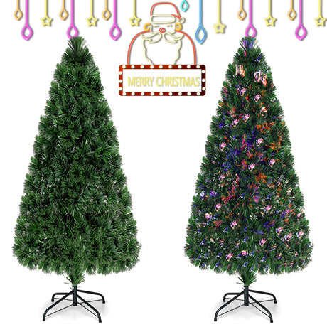 Árbol de Navidad artificial de PVC con fibra óptica de 0.9 m / 1.2 m / 1.5 m / 1.8 m
