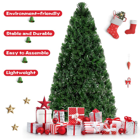 Árbol de Navidad artificial de PVC con fibra óptica de 0.9 m / 1.2 m / 1.5 m / 1.8 m