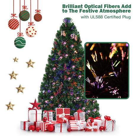 Árbol de Navidad artificial de PVC con fibra óptica de 0.9 m / 1.2 m / 1.5 m / 1.8 m