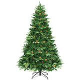 Árbol de Navidad Artificial de 2.29 m con Luces LED y Piñas