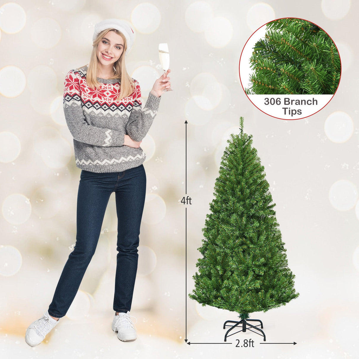 Árbol de Navidad Artificial Premium con Bisagras