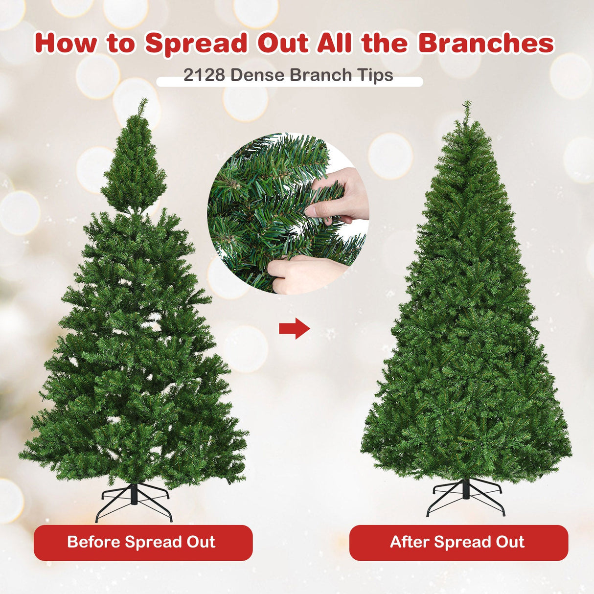 Árbol de Navidad Artificial Premium con Bisagras