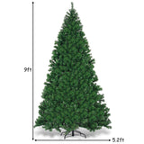 Árbol de Navidad artificial de PVC preiluminado de 9 pies con 700 luces LED