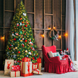 Árbol de Navidad artificial de PVC preiluminado de 9 pies con 700 luces LED