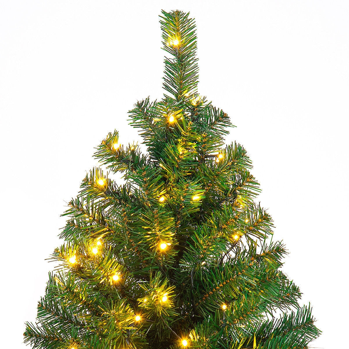 Árbol de Navidad artificial de PVC preiluminado de 9 pies con 700 luces LED