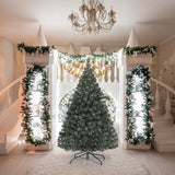 Árbol de Navidad artificial de PVC con bisagras e iluminado de 4.5 pies