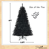 Black Artificial Christmas Halloween Tree with Purple LED Lights
