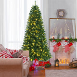 Artificial Hinged Christmas Tree with Remote-controlled Color-changing LED Lights