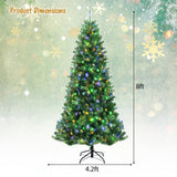 Artificial Hinged Christmas Tree with Remote-controlled Color-changing LED Lights