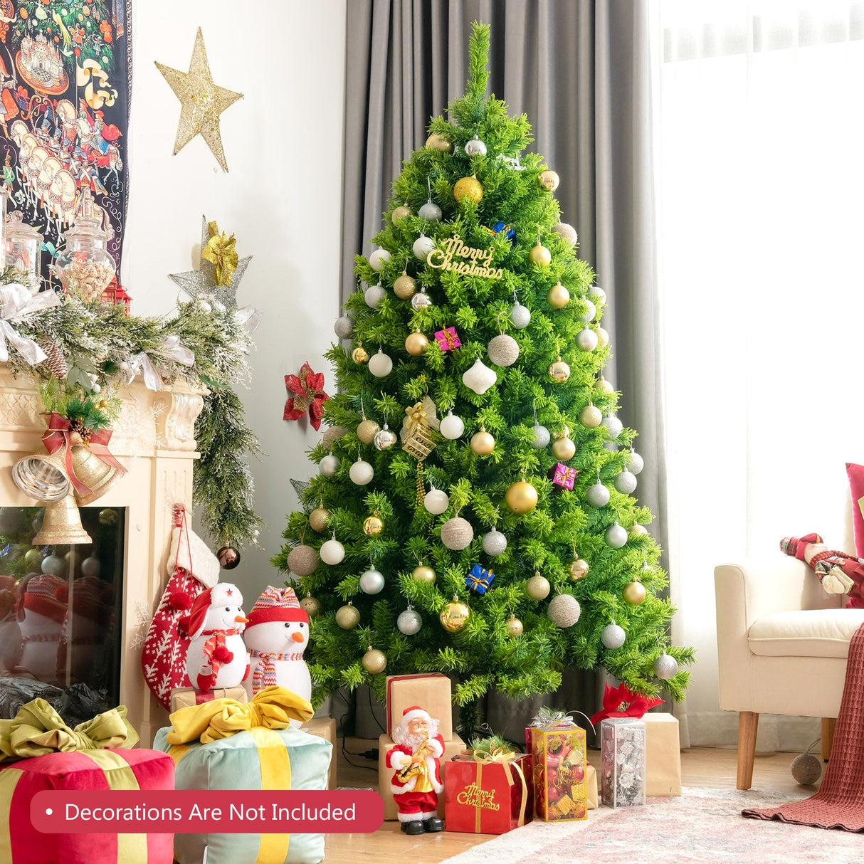 Árbol de Navidad artificial nevado con soporte metálico