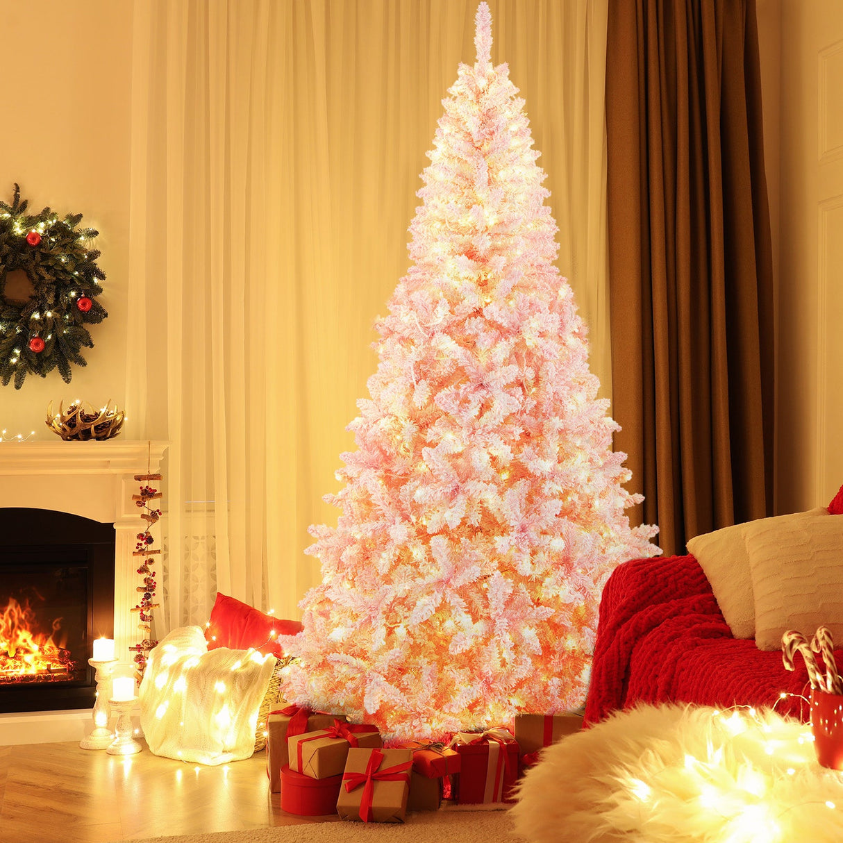 Árbol de Navidad floculante de 7.5 pies