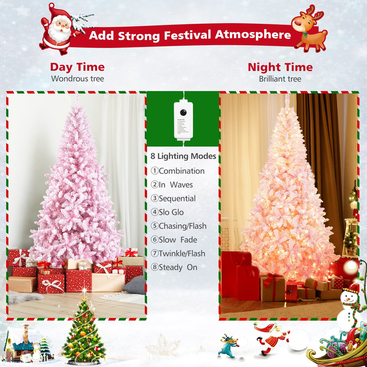 Árbol de Navidad floculante de 7.5 pies