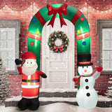 Arco inflable de Navidad de 8 pies con Papá Noel y Muñeco de Nieve