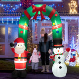 Arco inflable de Navidad de 8 pies con Papá Noel y Muñeco de Nieve