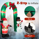 Arco inflable de Navidad de 8 pies con Papá Noel y Muñeco de Nieve