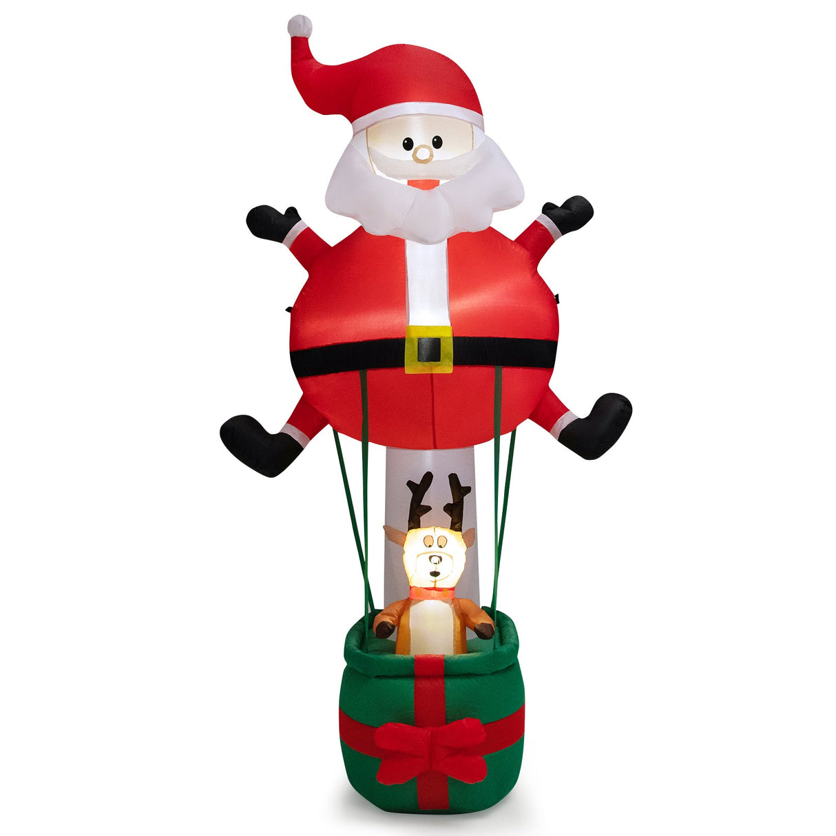 Papá Noel y Reno Inflables de 8 Pies