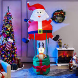 Papá Noel y Reno Inflables de 8 Pies