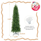 Árbol de Navidad artificial preiluminado de 7.5 pies con luces LED blancas cálidas y de varios colores