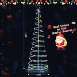 Árbol de Navidad espiral iluminado de 6 pies con estrella en la copa - Blanco
