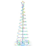 Árbol de Navidad espiral iluminado de 6 pies con estrella en la copa - Blanco