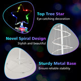 Árbol de Navidad espiral iluminado de 6 pies con estrella en la copa - Blanco