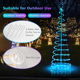 Árbol de Navidad espiral iluminado de 6 pies con estrella en la copa - Blanco