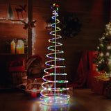 Árbol de Navidad espiral iluminado de 6 pies con estrella en la copa - Blanco