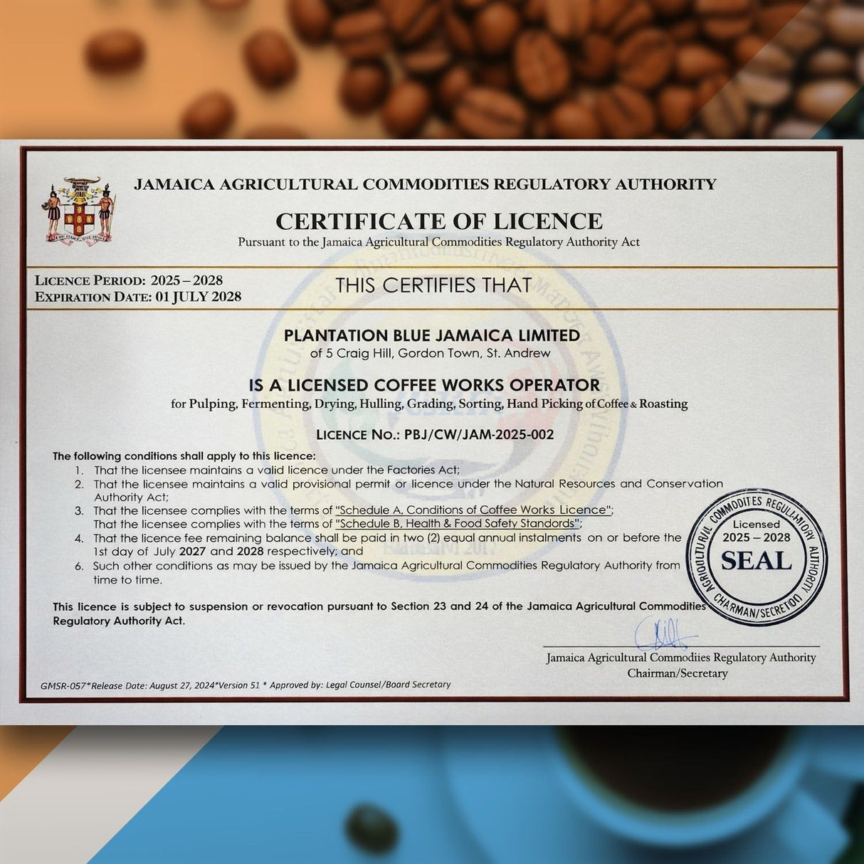 Plantation Blue Café 100% Jamaica Blue Mountain - Tostado Oscuro - 8oz Molido