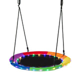 40 Inches Saucer Tree Swing Round with Lights for Kids and Adults