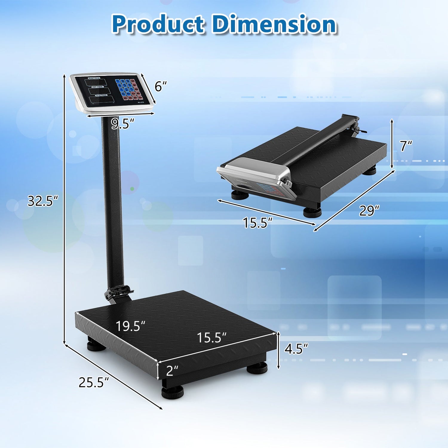 Báscula Digital de Plataforma Computarizada con Calculadora de Precios